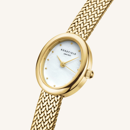 Rosefield Mini Oval Gold Watch