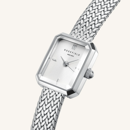 Rosefield Mini Octagon Silver Watch