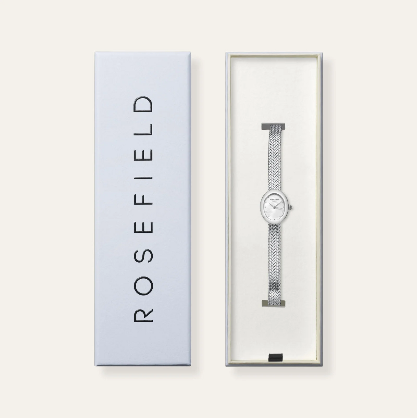 Rosefield Mini Oval Silver Watch