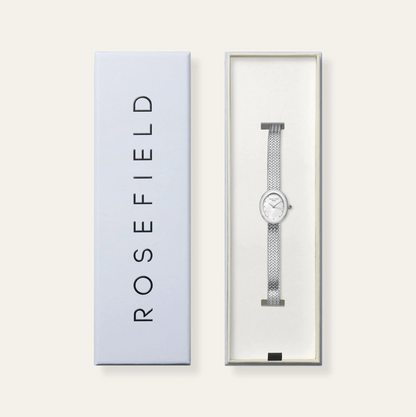 Rosefield Mini Oval Silver Watch
