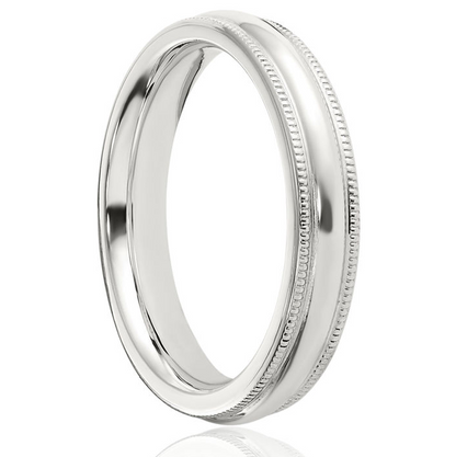 Milled Edge Sterling Silver Unisex Ring Band 5 mm