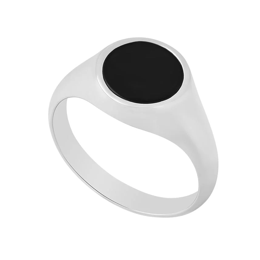 Sterling Silver Onyx Signet Ring for Men