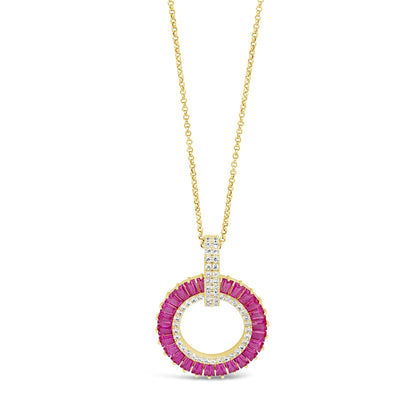 Absolute Jewellery Pink Passion 18" Gold Necklace