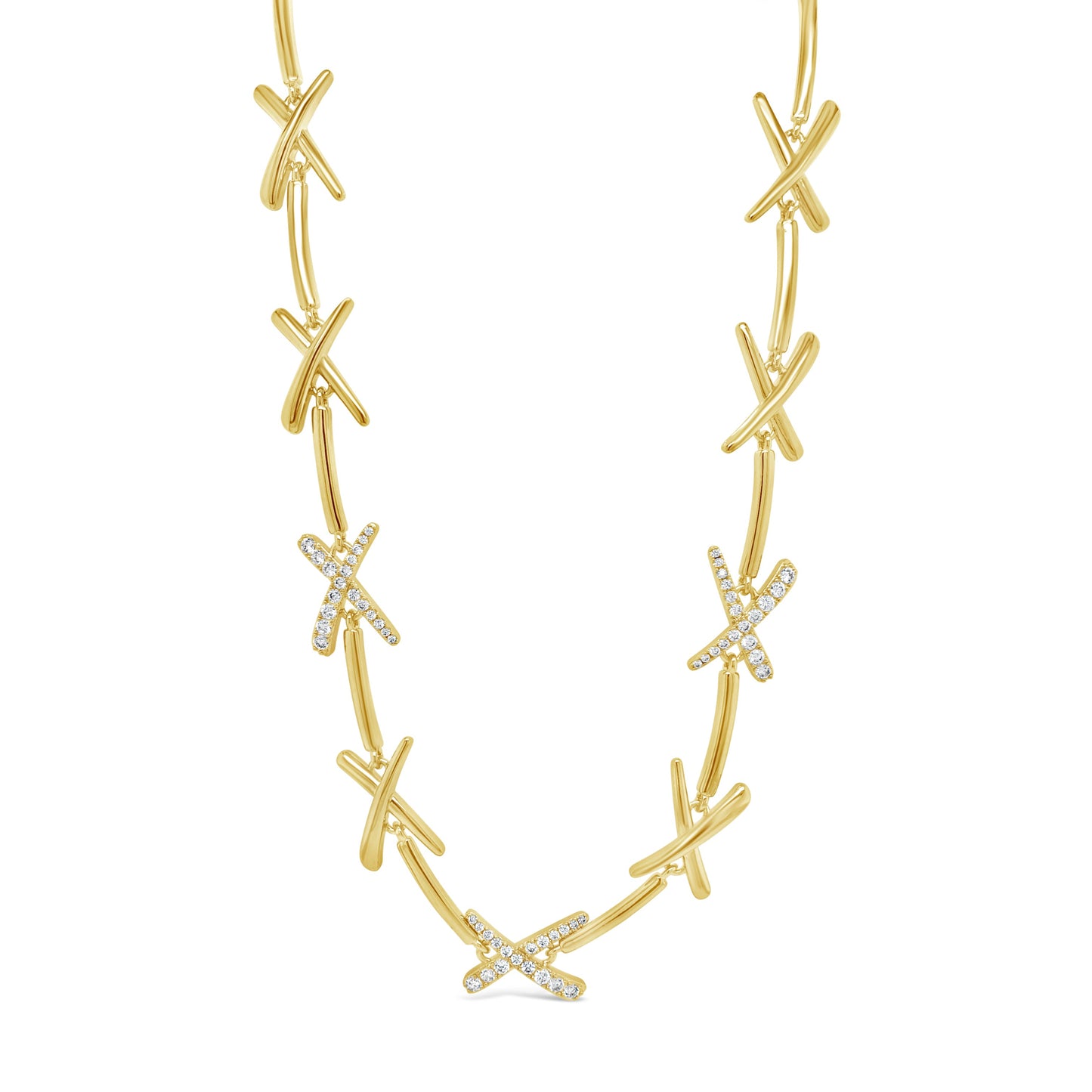 Absolute Jewellery X Statement Necklace Gold Finish Eva Victoria Ireland