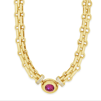 pink fuchsia gold chunky necklace for women ireland