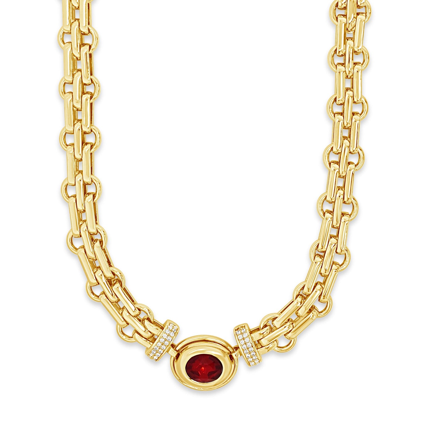 redd ruby chunky gold statement necklace - eva victoria ireland