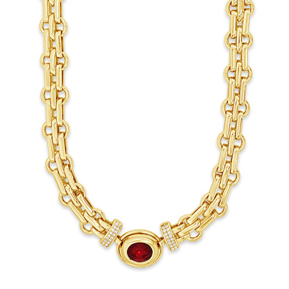 redd ruby chunky gold statement necklace - eva victoria ireland