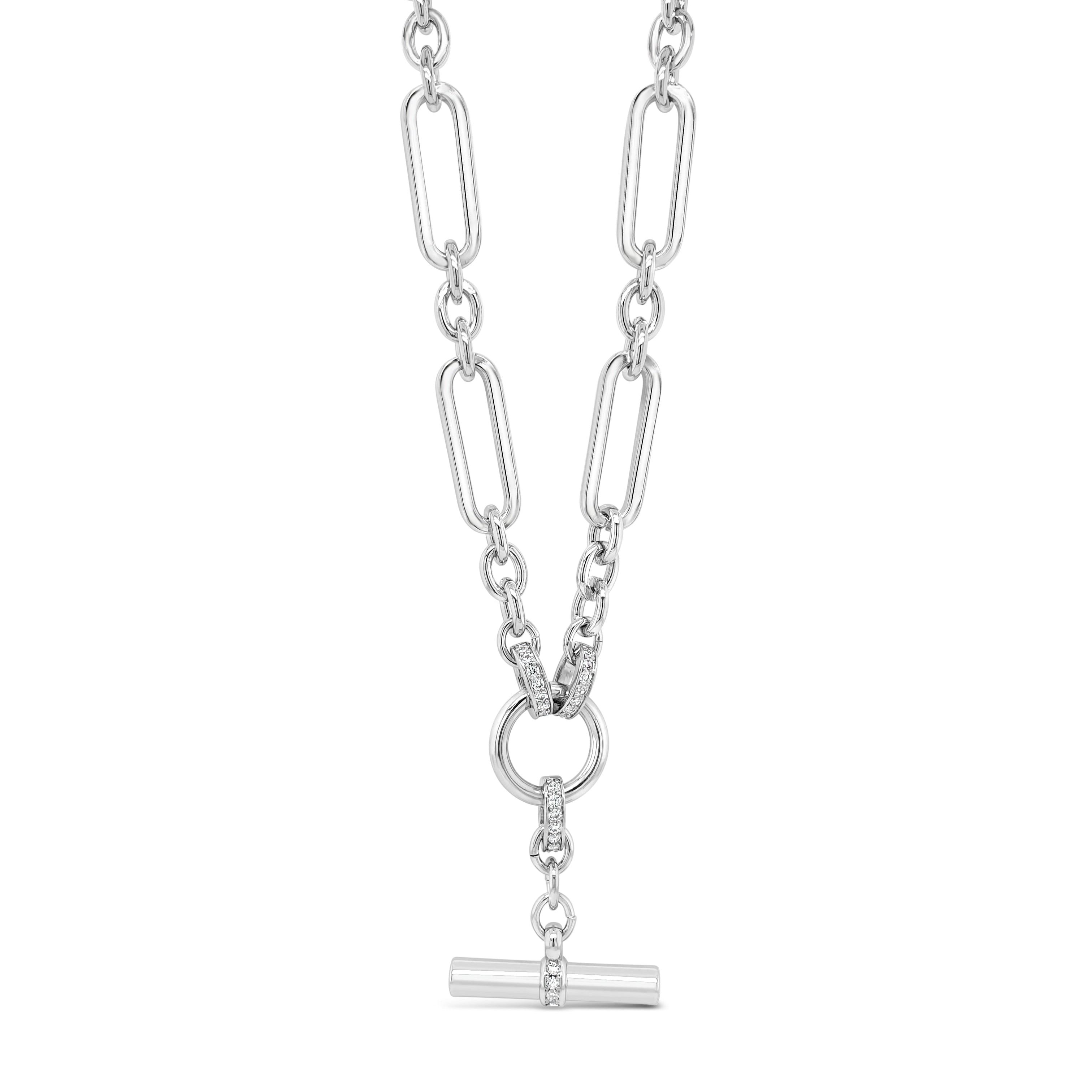 Absolute Jewellery Ireland - Paperclip T-Bar Necklace in silver