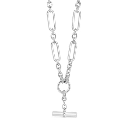 Absolute Jewellery Ireland - Paperclip T-Bar Necklace in silver