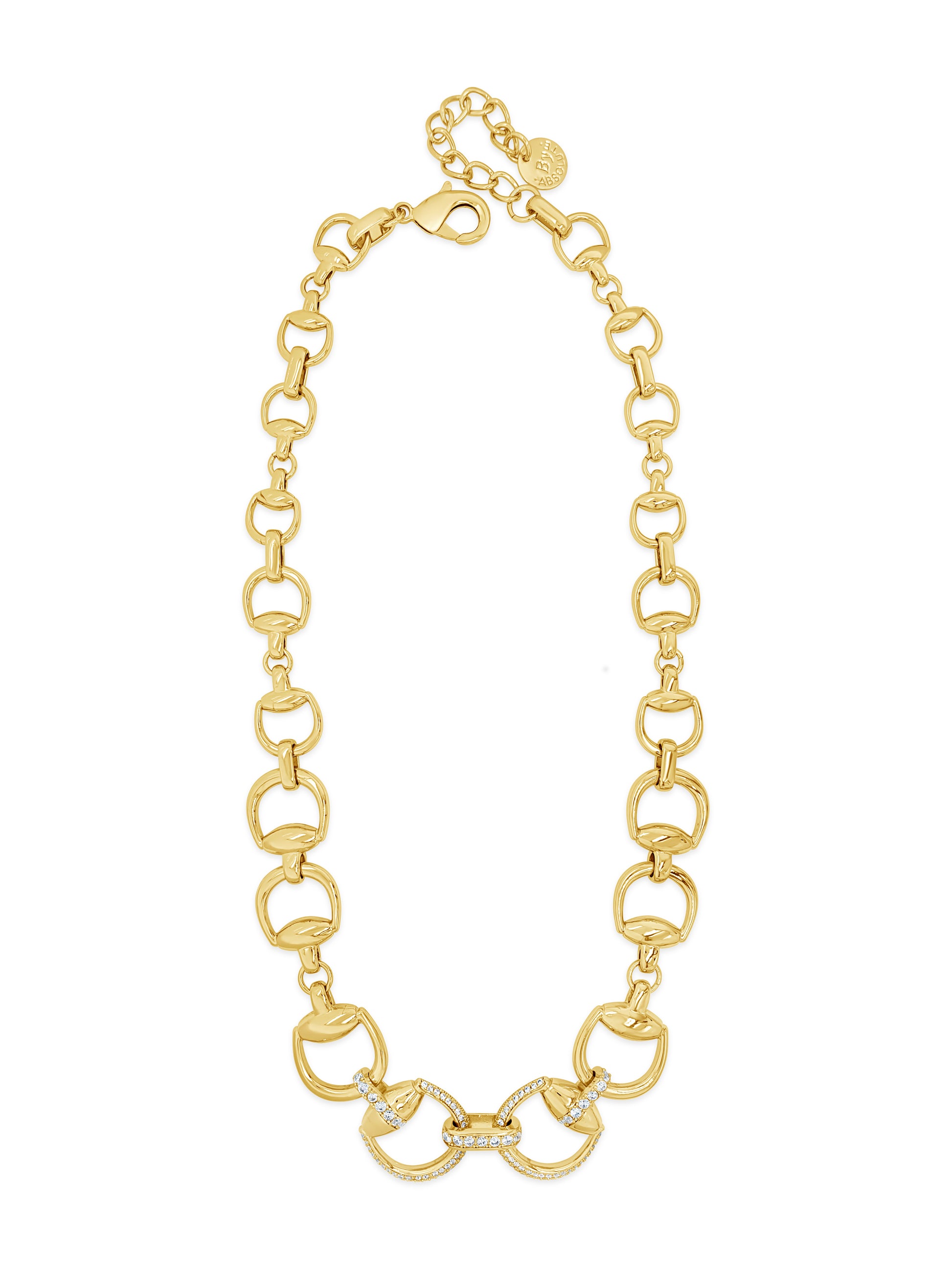 Gold statement necklace with crystal pavé links