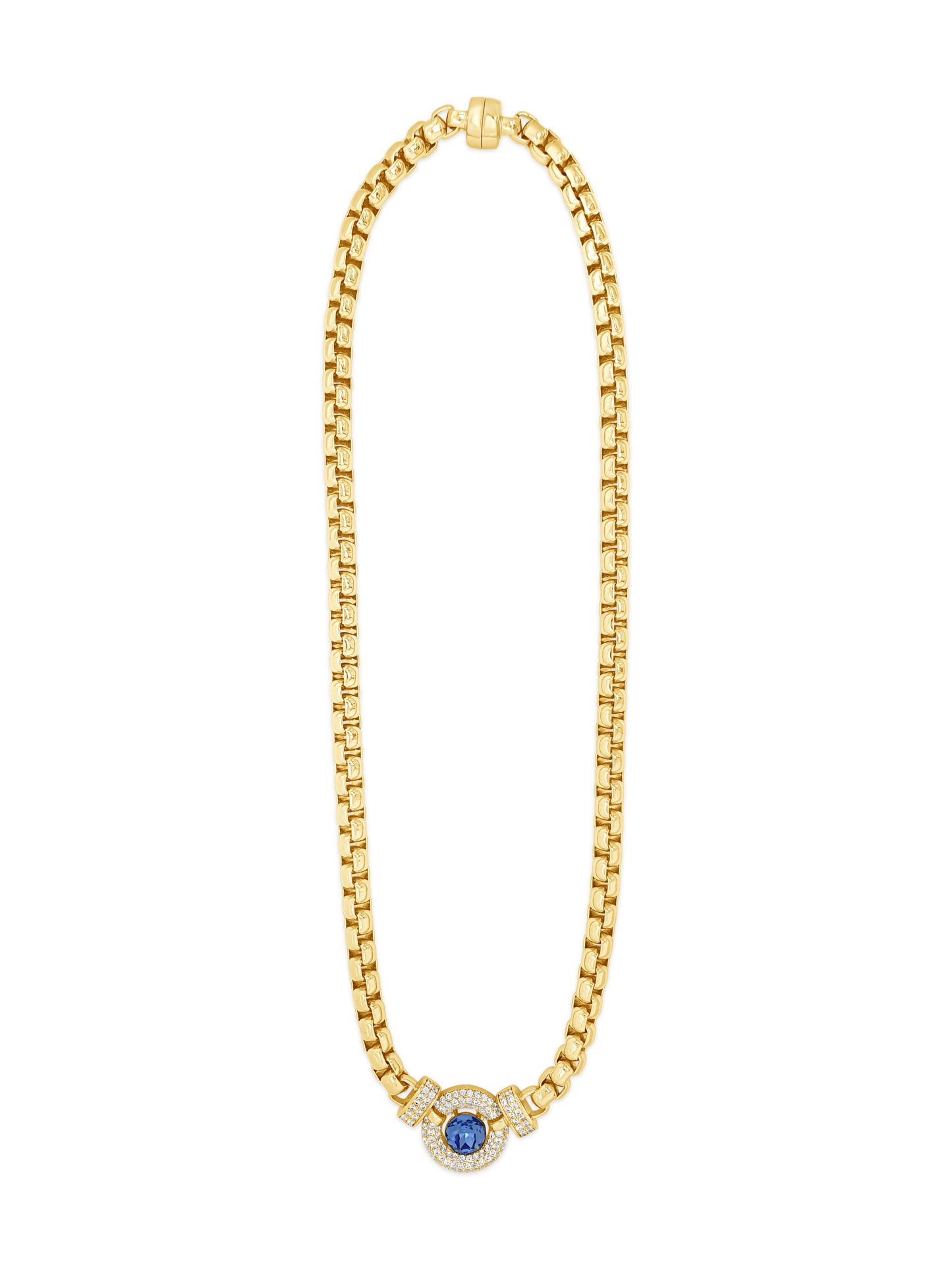Absolute Jewellery Crystal Halo Necklace Magnetic Clasp