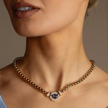 Absolute Jewellery Crystal Halo Necklace Magnetic Clasp