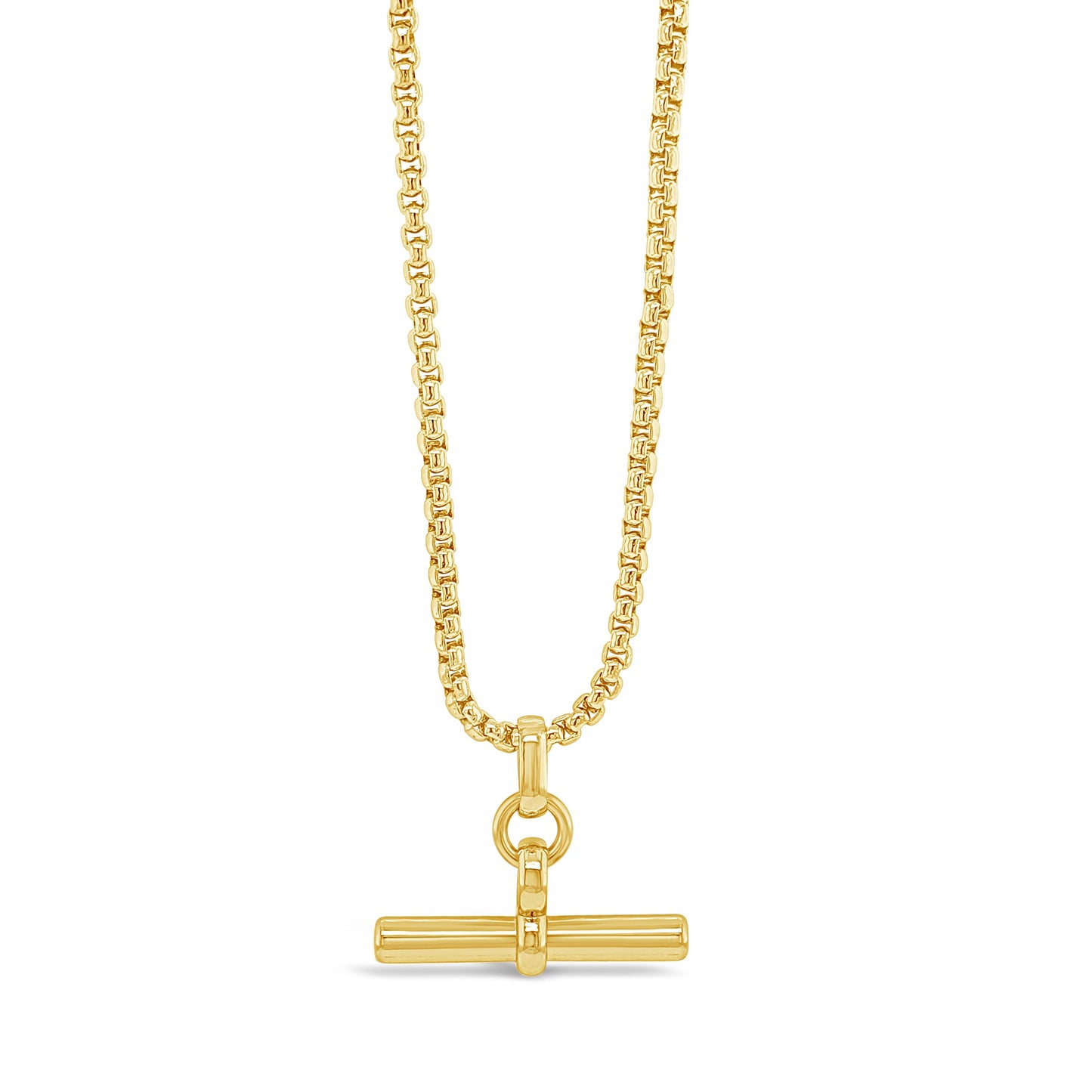 Absolute Jewellery Rolo Chain T-Bar Necklace – Gold