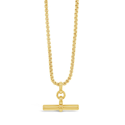 Absolute Jewellery Rolo Chain T-Bar Necklace – Gold