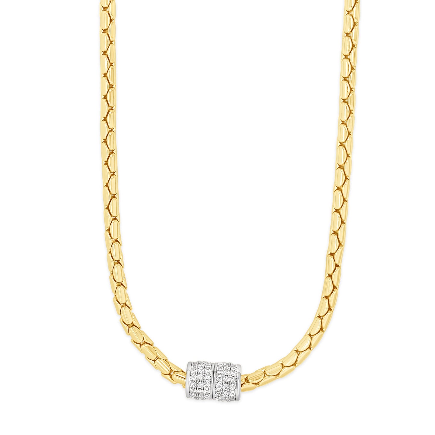 Absolute Jewellery Magnetic Clasp Link Necklace – Gold & Silver