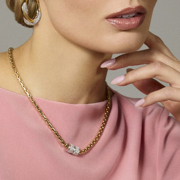 Absolute Jewellery Magnetic Clasp Link Necklace – Gold & Silver