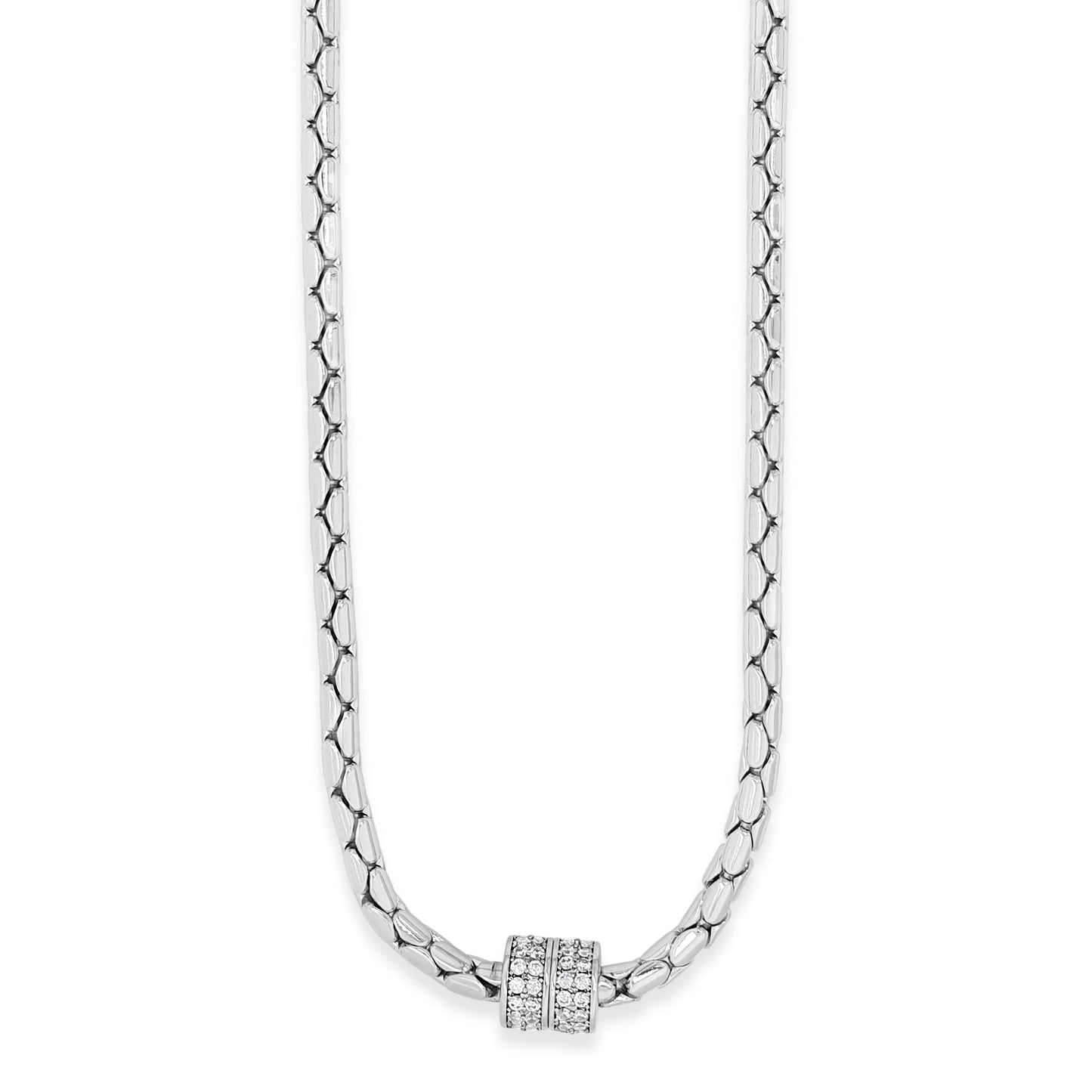 silver chunky necklace with magnetic clasp - eva victoria ireland