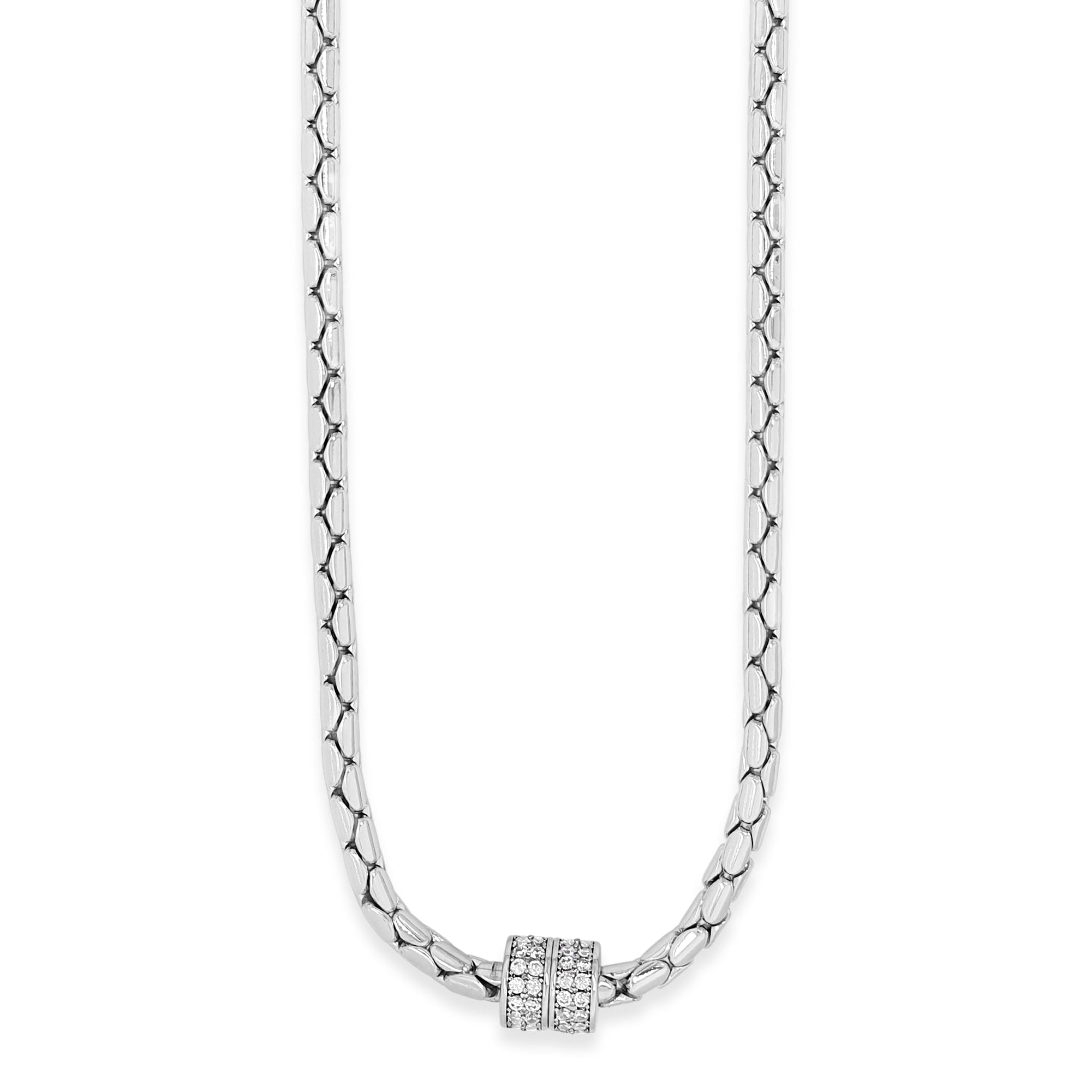 silver chunky necklace with magnetic clasp - eva victoria ireland