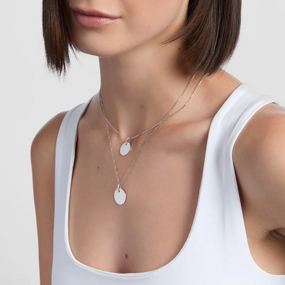 Sterling Silver Engravable Disc Pendant 15mm