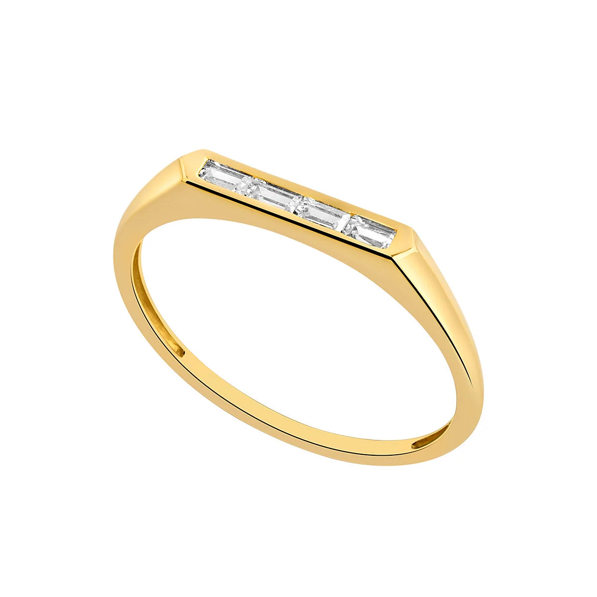 9ct Yellow Gold CZ Band Ring