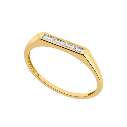 9ct Yellow Gold CZ Band Ring
