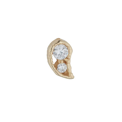 9ct Gold CZ Paisley Piercing Earring ireland