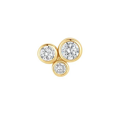 9ct Gold Trilogy Flat Back Cartilage Piercing