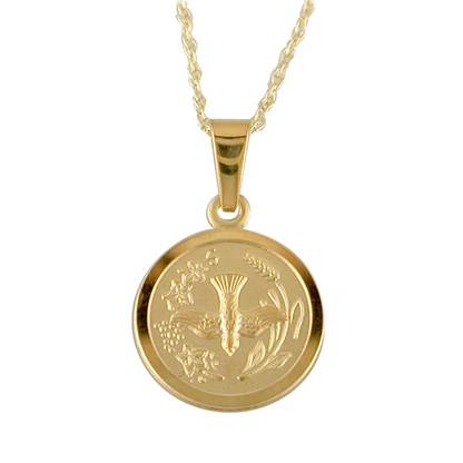 gold confirmation medal with dove - jewellery ireland