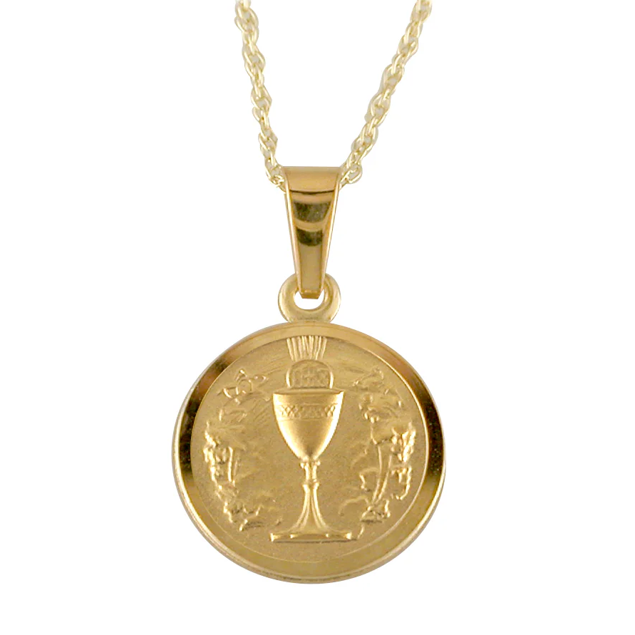 9ct Gold Chalice Medal Pendant for communion ireland