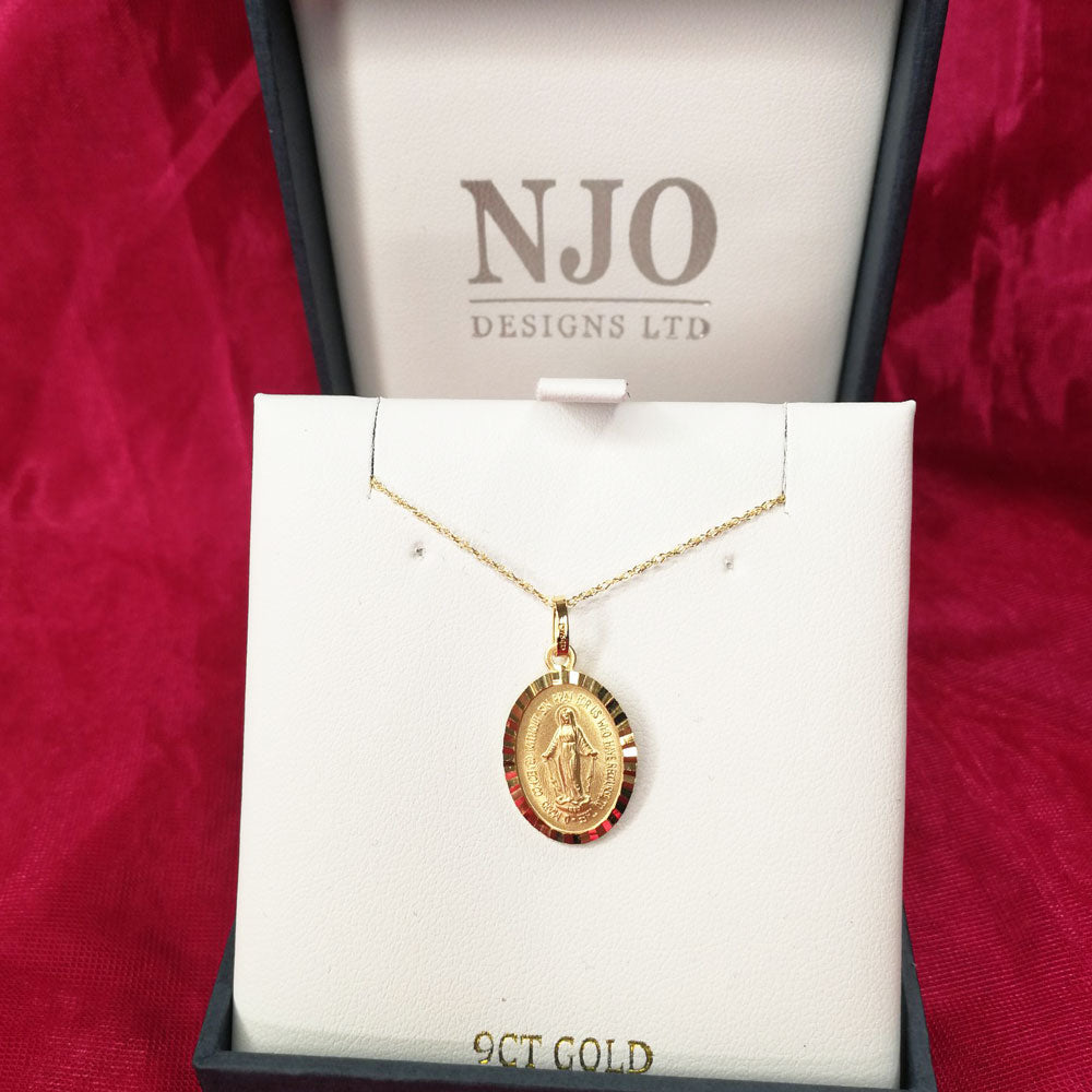 9ct Yellow Gold Miraculous Medal Gift Pack