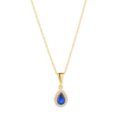 9ct Gold Sapphire Classic Teardrop Pendant ireland