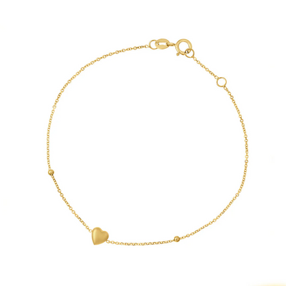 9ct Gold Small Bubble Heart Bracelet for kids in ireland
