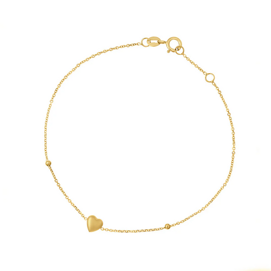 9ct Gold Small Bubble Heart Bracelet for kids in ireland