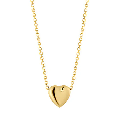 9ct gold simple heart necklace for girls and teens - eva victoria ireland