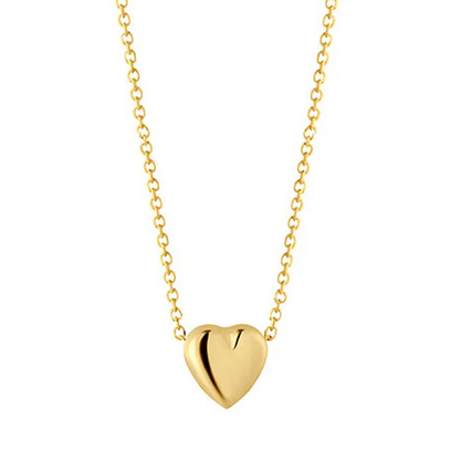 9ct gold simple heart necklace for girls and teens - eva victoria ireland