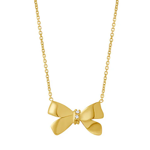 9ct gold bow necklace for girls and kids - eva victoria ireland