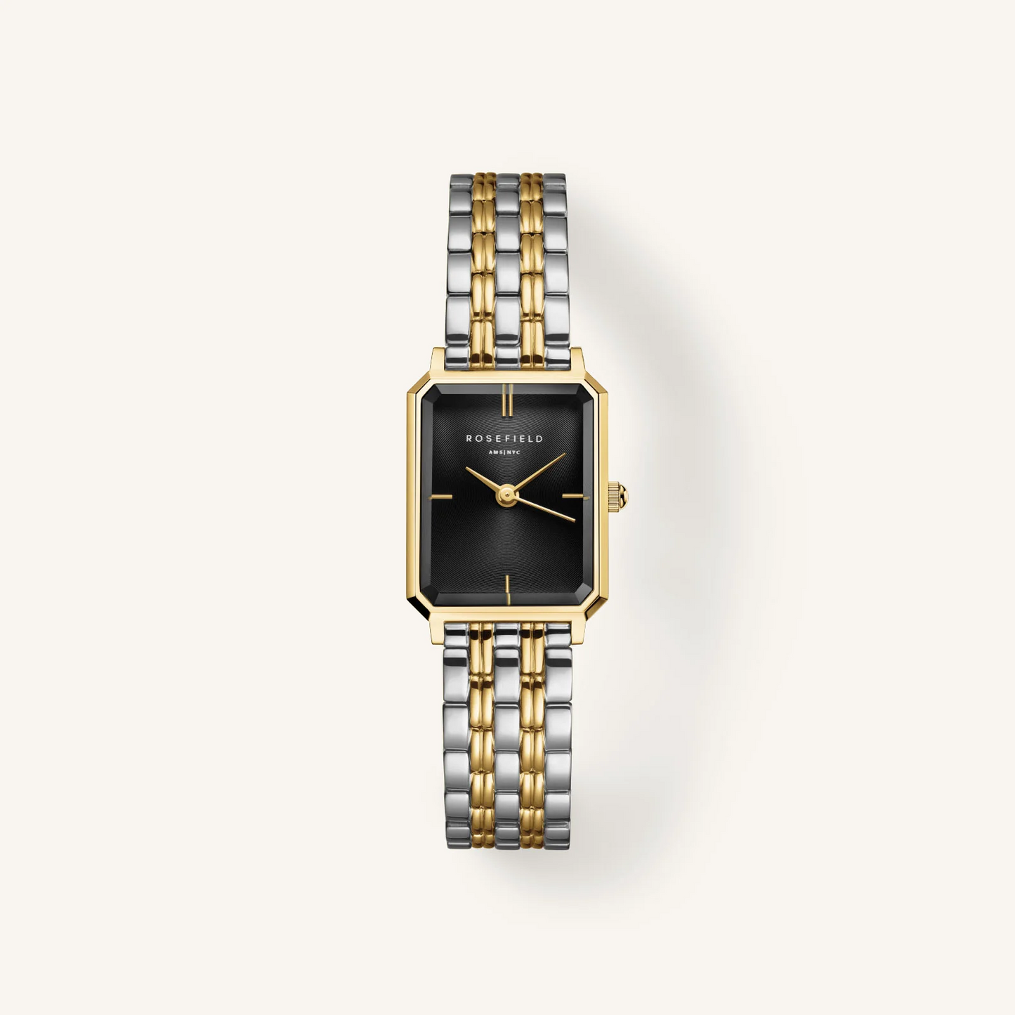 Rosefield Octagon Duotone Gold & Silver Watch - Black - Ireland