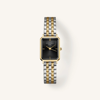Rosefield Octagon Duotone Gold & Silver Watch - Black - Ireland
