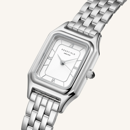 Rosefield Ivy White Silver Watch