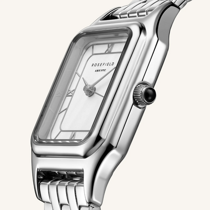 Rosefield Ivy White Silver Watch