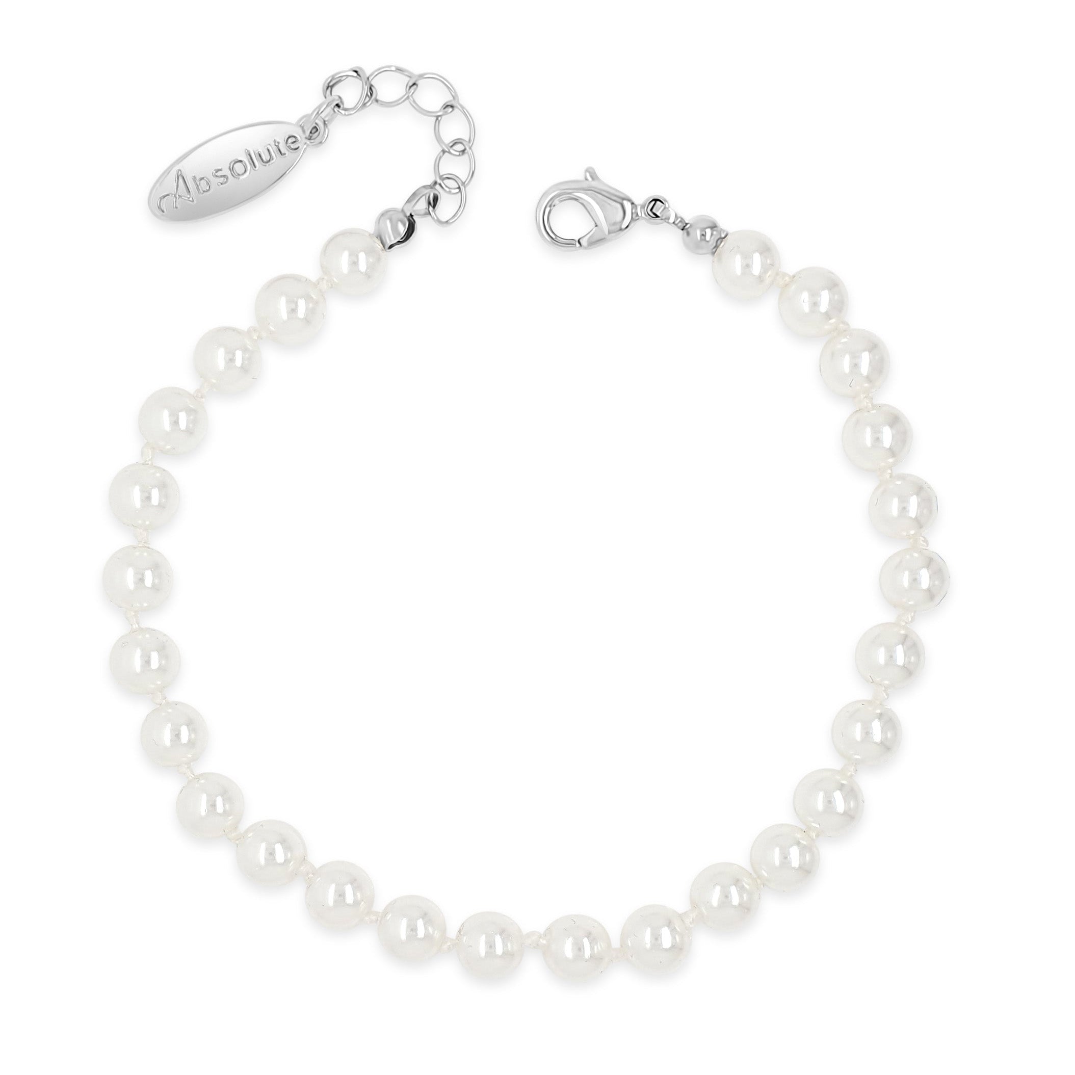Absolute Jewellery Classic 6mm White Pearl Bracelet
