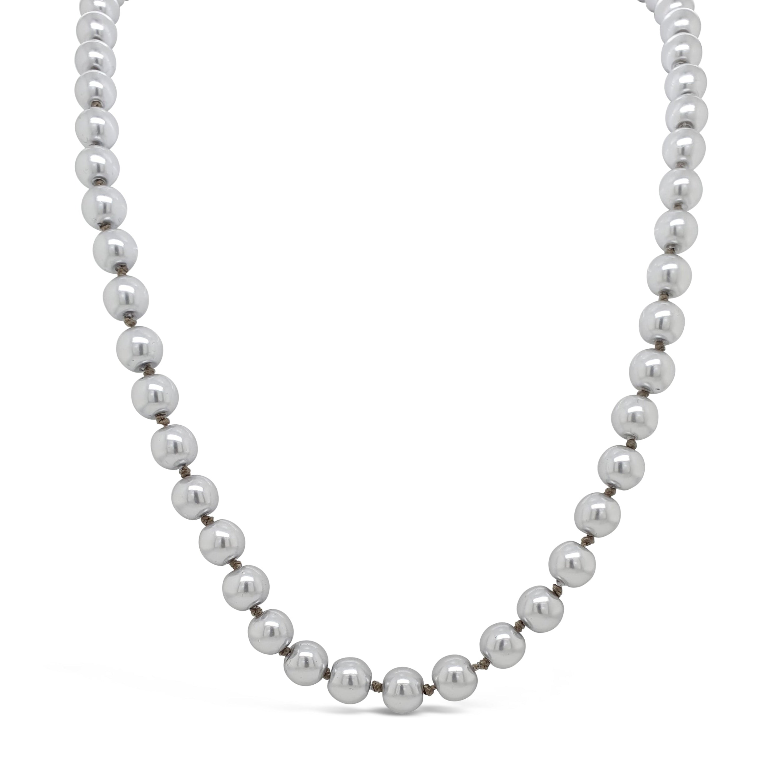 Absolute Jewellery Single-Strand Grey Pearl Necklace - eva victoria ireland