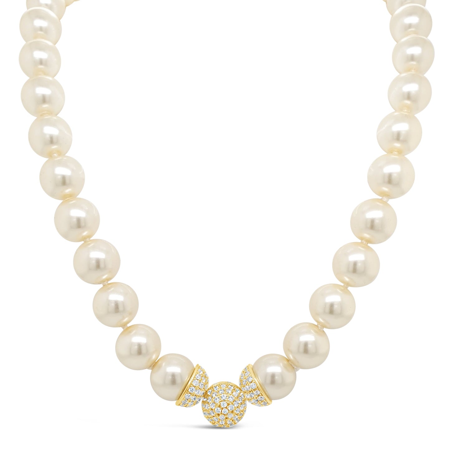 cream pearl necklace with gold sparkling pendant for women ireland