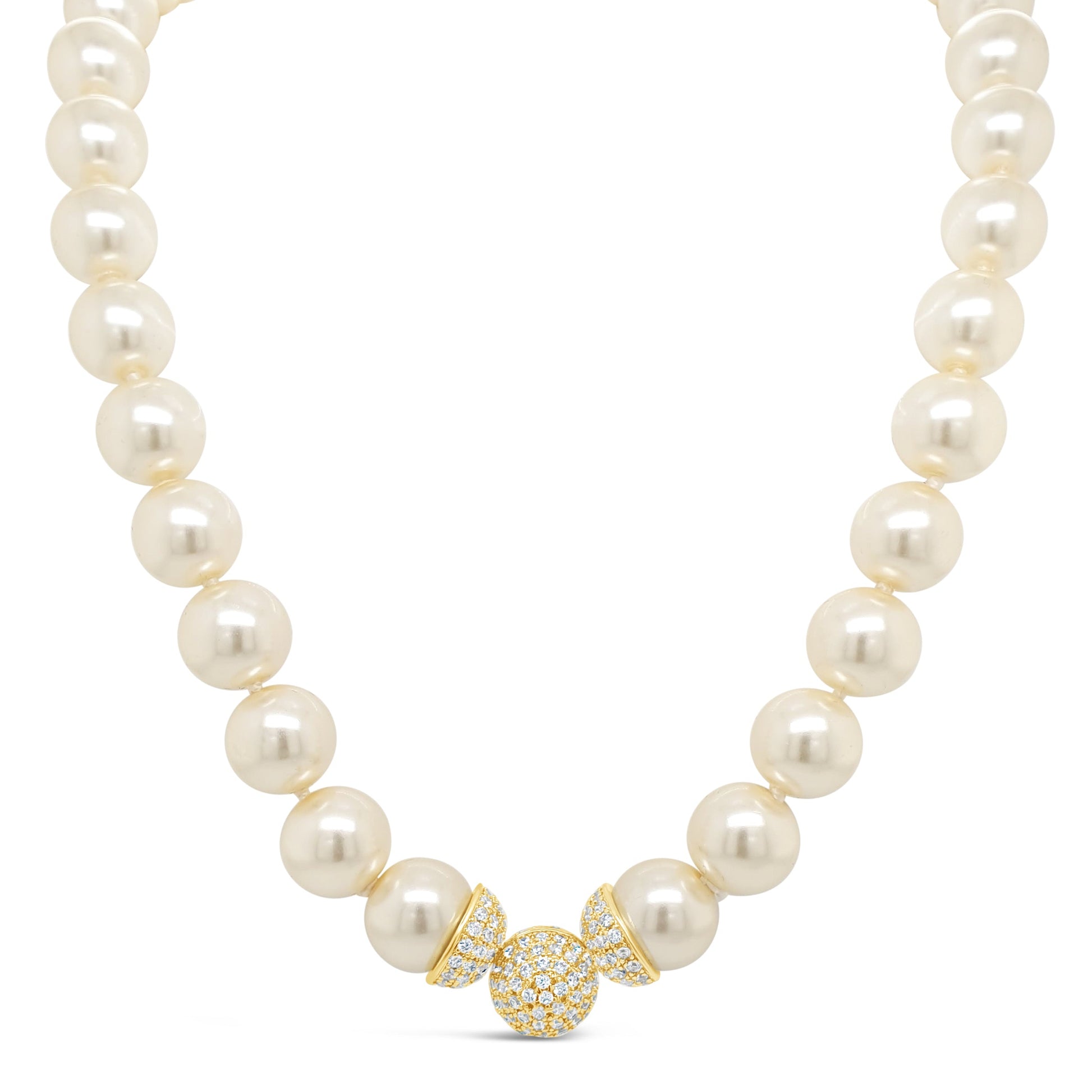 cream pearl necklace with gold sparkling pendant for women ireland
