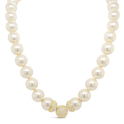 cream pearl necklace with gold sparkling pendant for women ireland