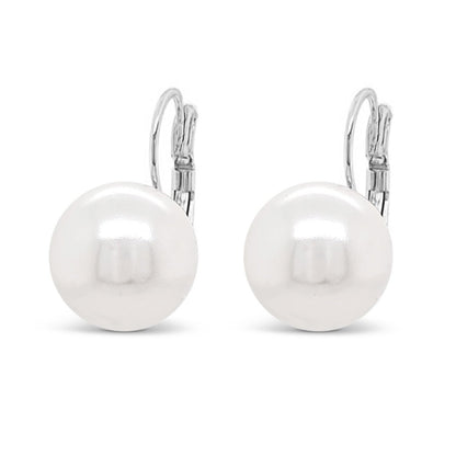 15mm white pearl drop earrings leverback clasp ireland
