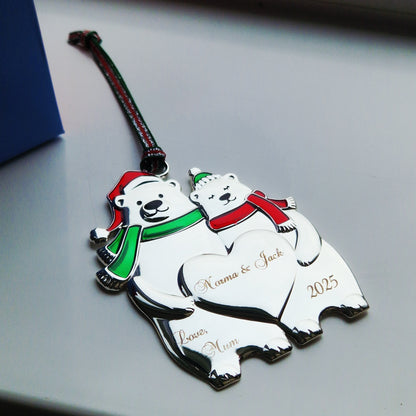 Polar Bear Couple with Heart Christmas Tree Decoration by Newbridge