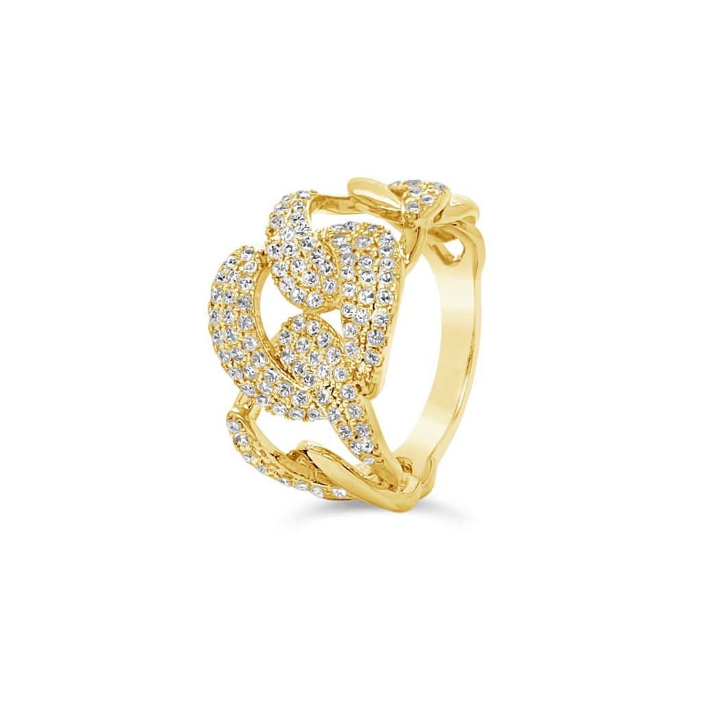 chain links gold dress ring