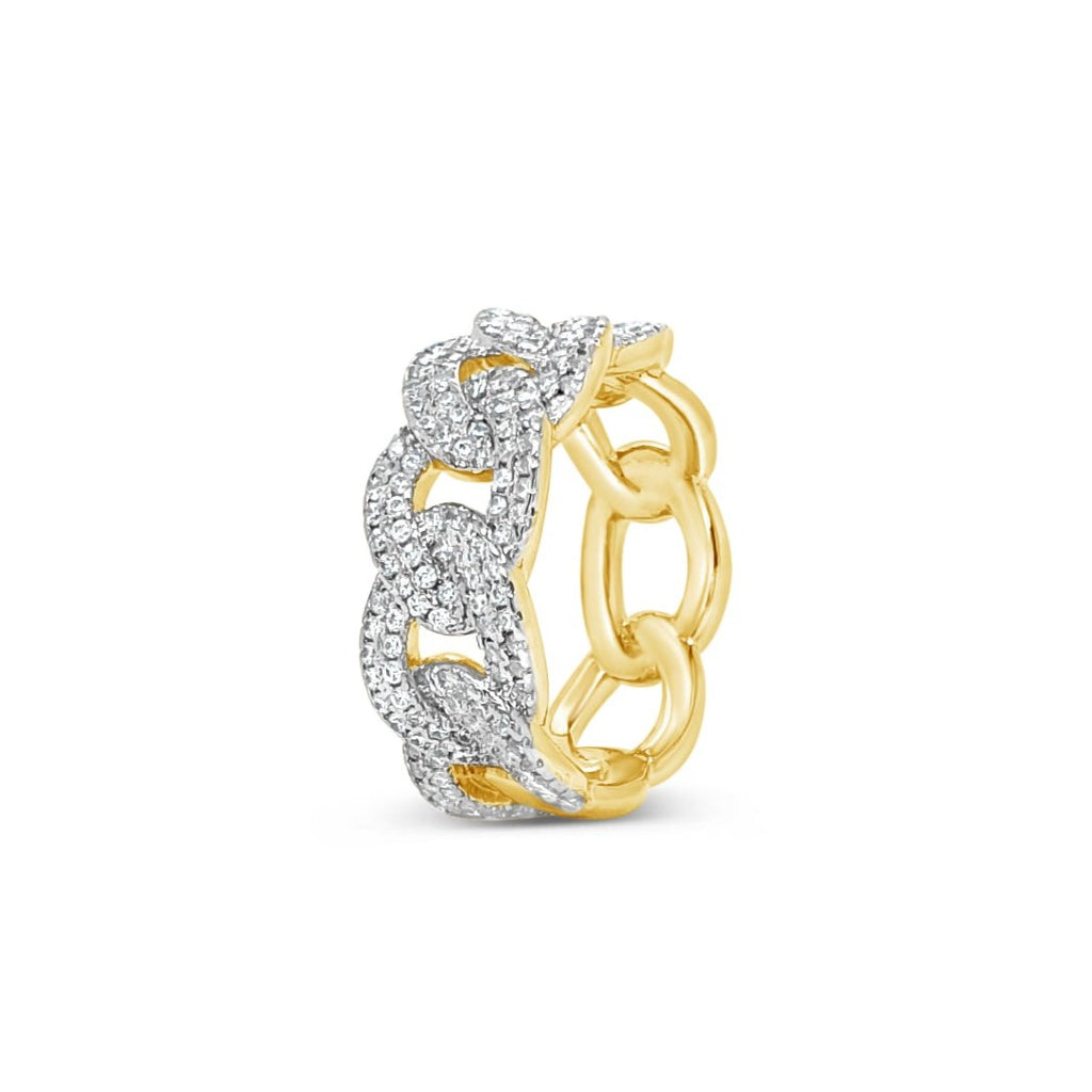 gold curb chain dress ring