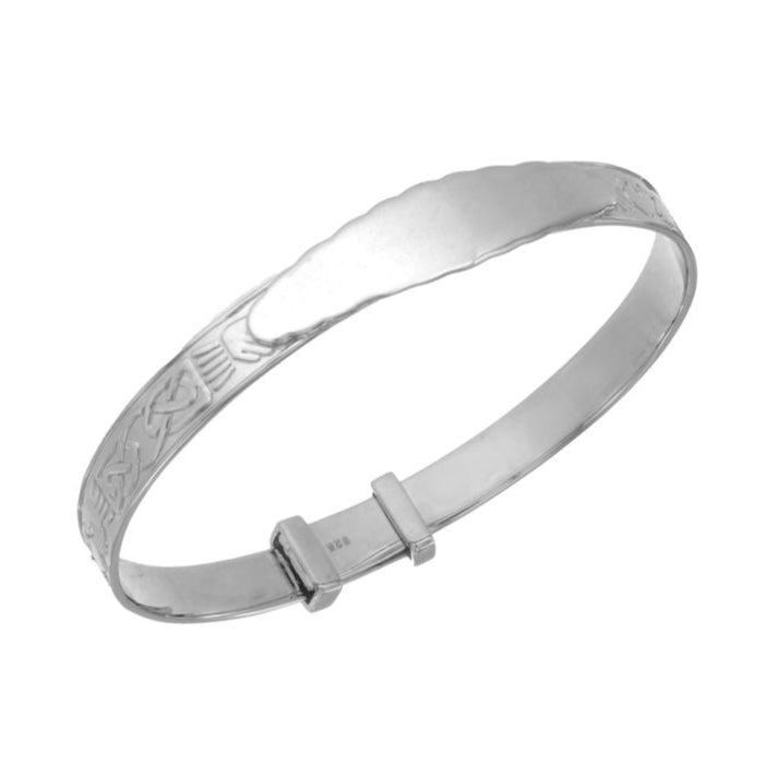 Eva Victoria Personalised Sterling Silver Claddagh Baby Bangle